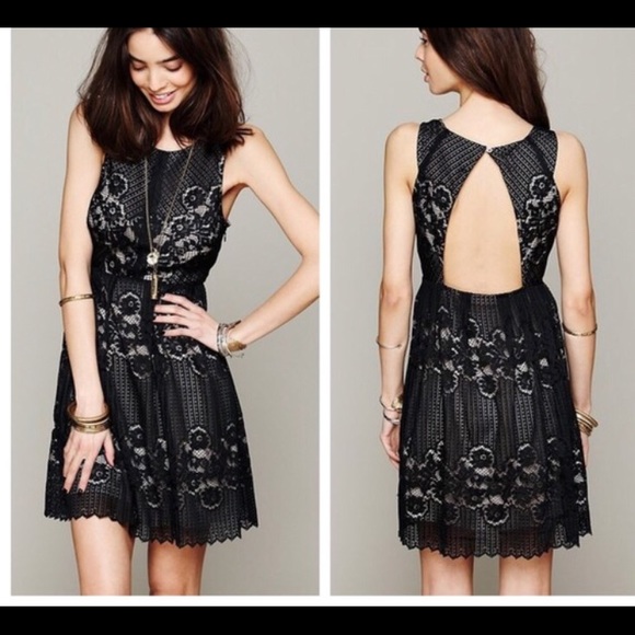 Free People Dresses & Skirts - FREE PEOPLE Rocco Dress Black lace *Authentic*
